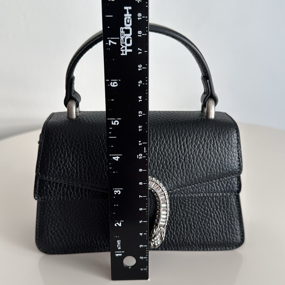 Gucci Black Dionysus Leather Top Handle Bag with Chain Strap, Box, Dust Cover - Picture 17 of 17